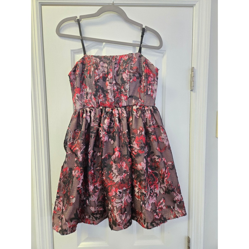 Floral Grid Mesh Fit and Flare dress  3/4 fairycore whimsigoth grunge‎ princess